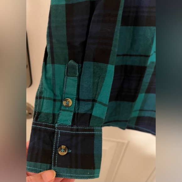 Tommy Bahama Kids Boys Green & Blue Plaid Button Down Shirt in Size Large 10/12 - Picture 10 of 16